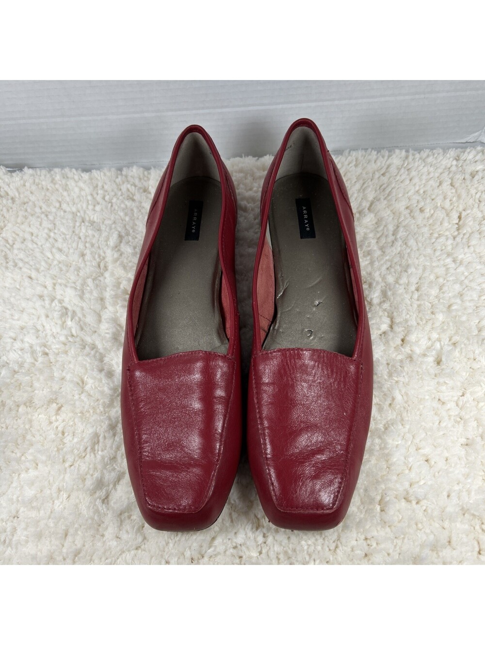 Array Freedom Womens Leather Slip-On Loafers Shoes, Chili Red, Size 10.5S